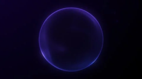 Minimal blue sphere orb in dark cosmos. Smooth round form with soft luminou.. 스톡 동영상 333693178