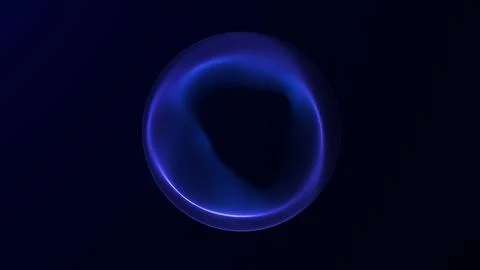 Minimal blue translucent sphere on a deep dark background with subtle glow .. Illustrazione stock