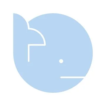 Minimal blue whale icon designed as a simple rounded sphere shape vector illu 스톡 일러스트