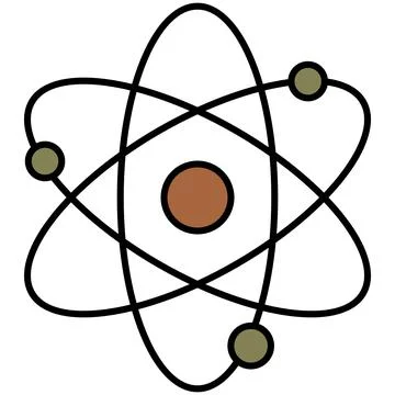 Minimal boho atom molecule physics science handdrawn flat outline 스톡 일러스트