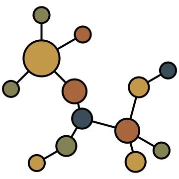 Minimal boho molecule atom structure handdrawn flat outline 스톡 일러스트