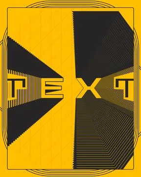 Minimal Bold Geometric Typography Poster Hypnotic Swirling Pattern Art Stock Illustration