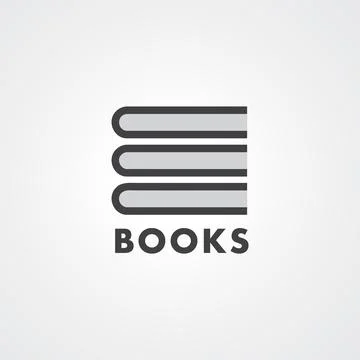 Minimal book stack logo for bookstores, libraries, publishers, reader commu.. Illustrazione stock