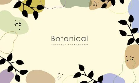 Minimal botanical abstract art background. Stock Illustration