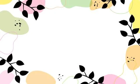 Minimal botanical abstract art background. Stock Illustration