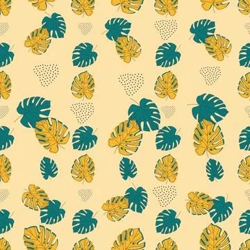 Minimal botanical art seamless pattern Illustrazione stock