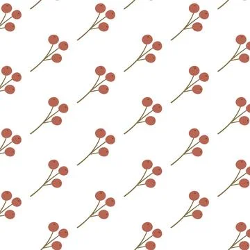 Minimal Botanical Branch Seamless Pattern in Natural Colors Stock Illustration