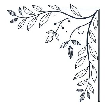 Minimal-botanical-line-border-icon-clean-vector-(1) Stock Illustration