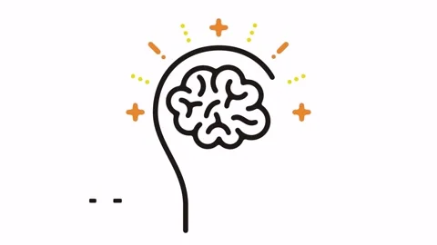 Minimal brain icon animation representing human creativity. Stock Footage 342356006