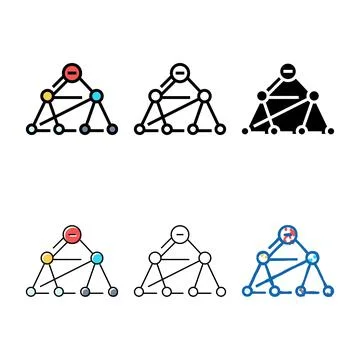 Minimal breadth first search bfs color icon vector イラスト素材