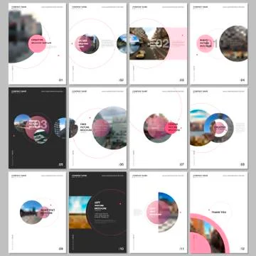 Minimal brochure templates with circle elements on white background. Templates Stock Illustration