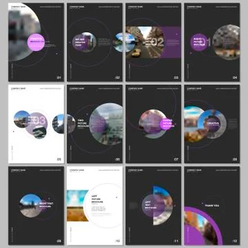 Minimal brochure templates with circle elements on black background. Templates 스톡 일러스트