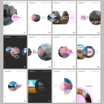 Minimal brochure templates with circle elements on white background. Templates Stock Illustration