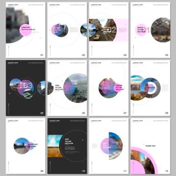 Minimal brochure templates with circle elements on white background. Templates Illustrazione stock