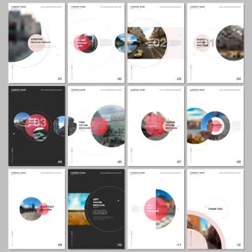 Minimal brochure templates with circle elements on white background. Templates 스톡 일러스트