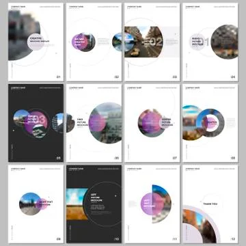 Minimal brochure templates with circle elements on white background. Templates 스톡 일러스트