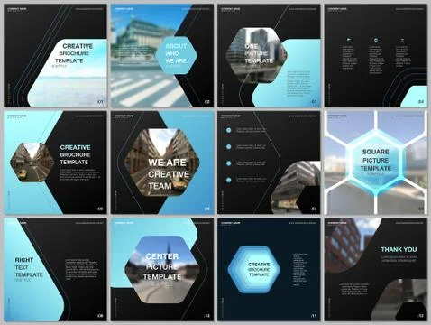 Minimal brochure templates with hexagonal design background, hexagon style Stock-Illustration