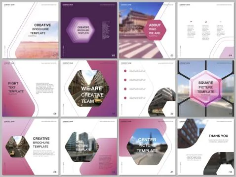 Minimal brochure templates with hexagonal design background, hexagon style Illustrazione stock