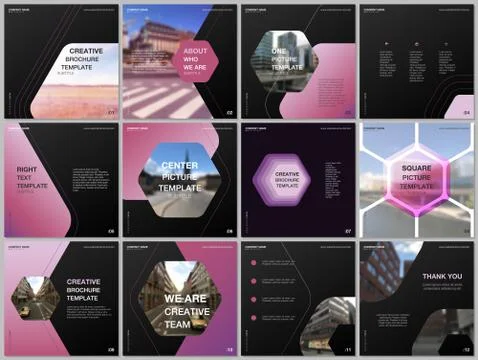 Minimal brochure templates with hexagonal design background, hexagon style Stock Illustration