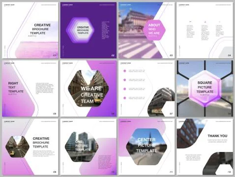 Minimal brochure templates with hexagonal design background, hexagon style Stock Illustration