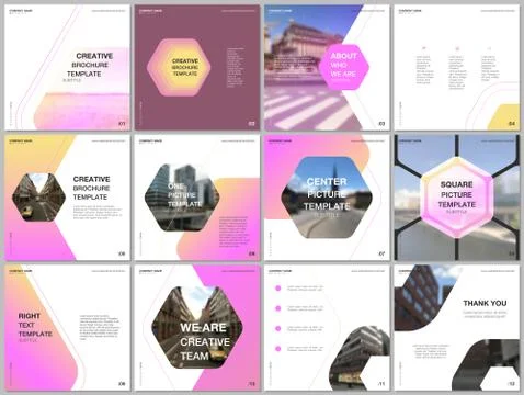 Minimal brochure templates with hexagonal design background, hexagon style Stock Illustration