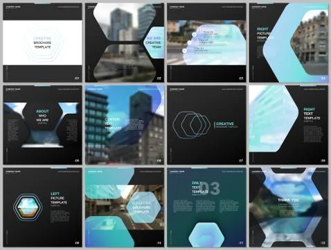 Minimal brochure templates with hexagonal design blue color pattern background Stockillustratie