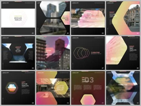 Minimal brochure templates with hexagonal design yellow color pattern background Stock Illustration