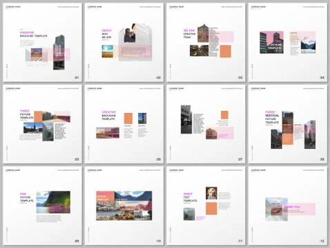 Minimal brochure templates with rectangles, rectangular shapes. Covers design Illustrazione stock