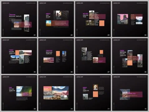 Minimal brochure templates with rectangles, rectangular shapes. Covers design Stock Illustration