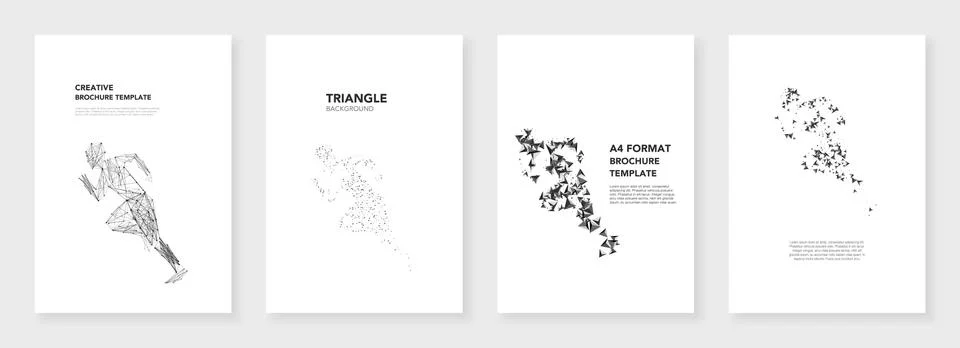 Minimal brochure templates. Triangle elements on white background. Technology Stock Illustration