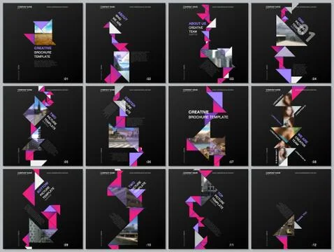 Minimal brochure templates with triangles, triangular shapes, polygons. Covers イラスト素材