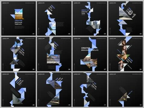 Minimal brochure templates with triangles, triangular shapes, polygons. Covers 스톡 일러스트