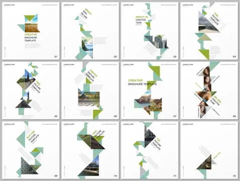 Minimal brochure templates with triangles, triangular shapes, polygons. Covers Stockillustratie
