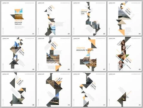 Minimal brochure templates with triangles, triangular shapes, polygons. Covers イラスト素材