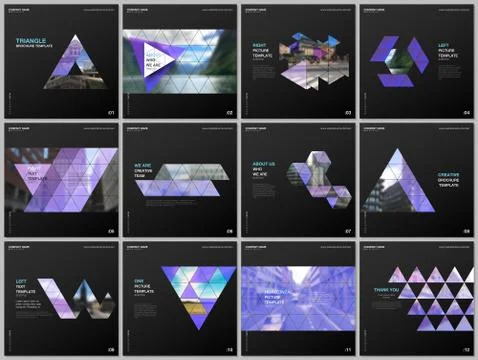 Minimal brochure templates with triangular design background, triangle style 库存插图