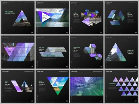 Minimal brochure templates with triangular design background, triangle style Illustrazione stock