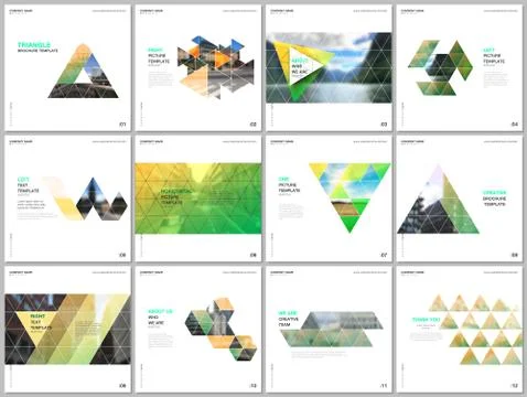 Minimal brochure templates with triangular design background, triangle style Illustrazione stock