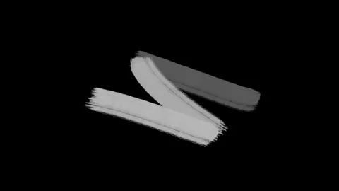 Minimal brush stroke shape against black background offering strong abstract  Stock-Footage 313558662