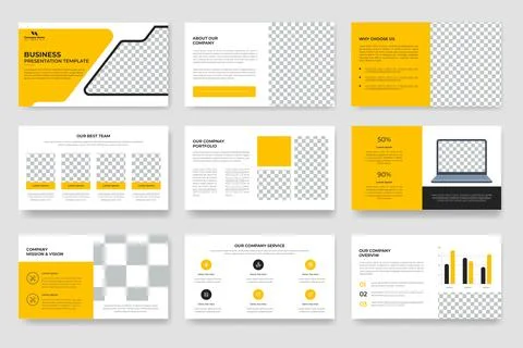 Minimal business plan presentation slide template design, corporate powerpo.. Stock Illustration