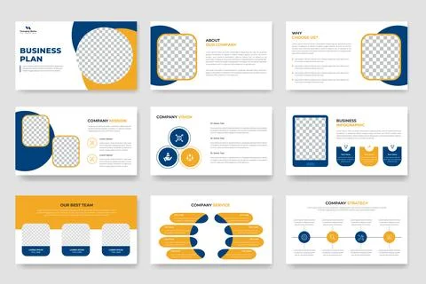 Minimal business plan presentation slide template design, corporate powerpo.. Stock Illustration