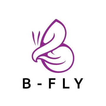 Minimal Butterfly Logo with Negative Space Stock Illustration