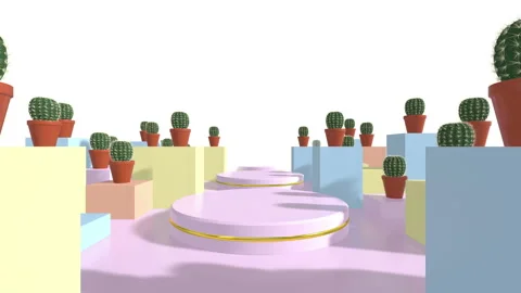 Minimal Cactus Tunnel Background Stock Footage 259739645