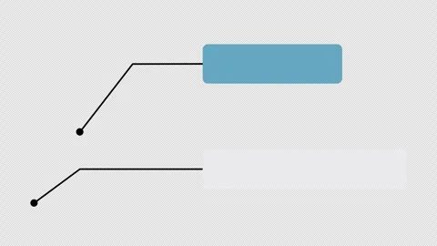 Minimal callout labels with pointer lines, two blank boxes 動画素材 329678138