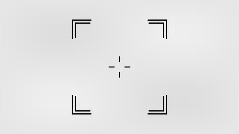 Minimal camera focus reticle overlay with alpha channel, seamless 4K loop Stock Footage 330664416