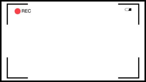 Minimal camera screen 16x9 Full HD, 8k or 4k video grid. Recording Rec led ic Stock Illustration