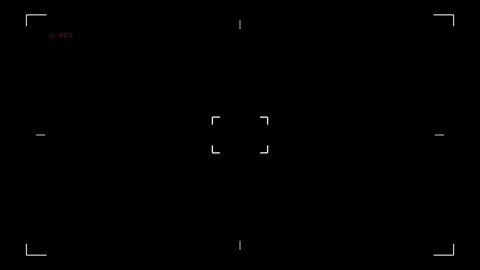 Minimal Camera Viewfinder Rec Dot Overlay On Black Background Stock Footage 342718568
