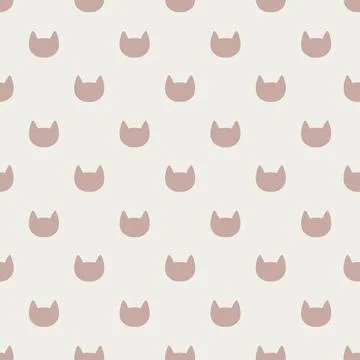 Minimal cat heads seamless pattern background Stock Illustration