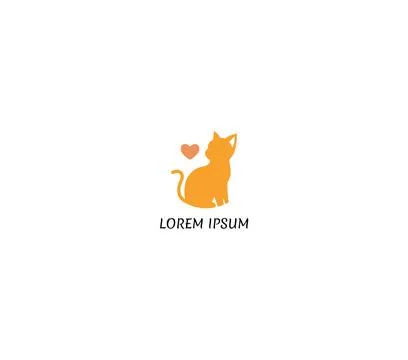 Minimal cat logo Stock Illustration