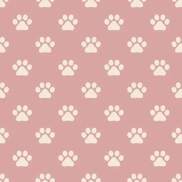 Minimal cat paws seamless pattern background Illustrazione stock