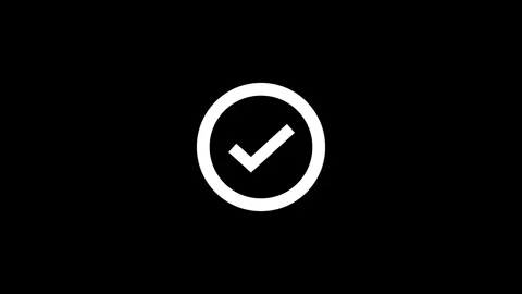 Minimal Check Mark Inside Circle Approval Icon Stock Footage 332526296